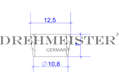 Technische Zeichnung von einem DREHMEISTER Schneidring für eine 6mm Flexleitung